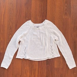 Brand new Aerie white openwork knit sweater